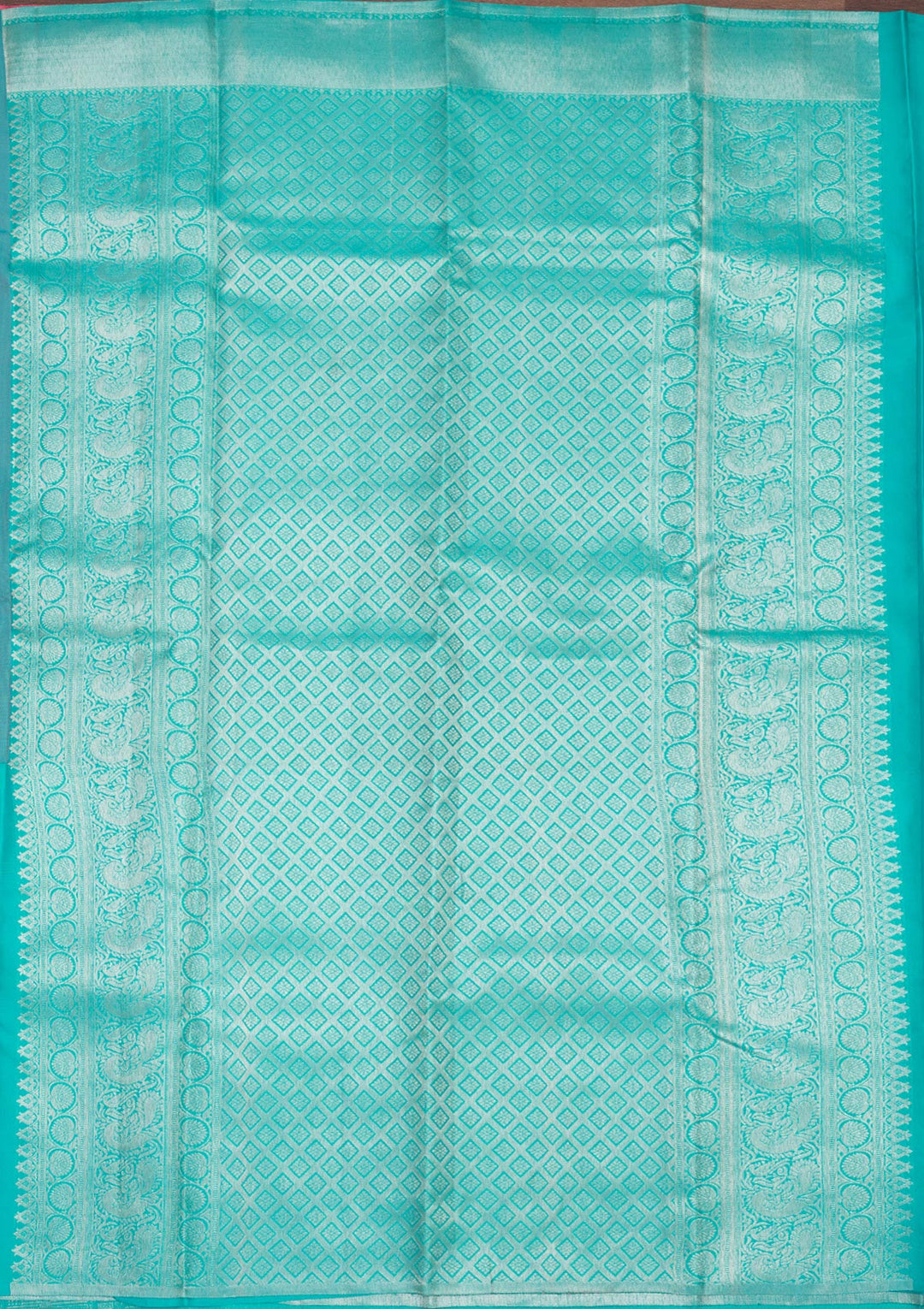 Sky Blue Zariwork Pure Silk Saree