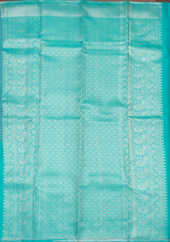 Sky Blue Zariwork Pure Silk Saree