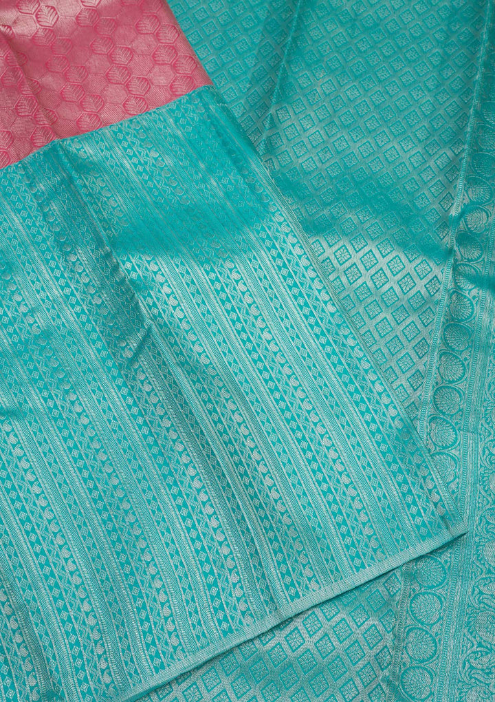 Sky Blue Zariwork Pure Silk Saree