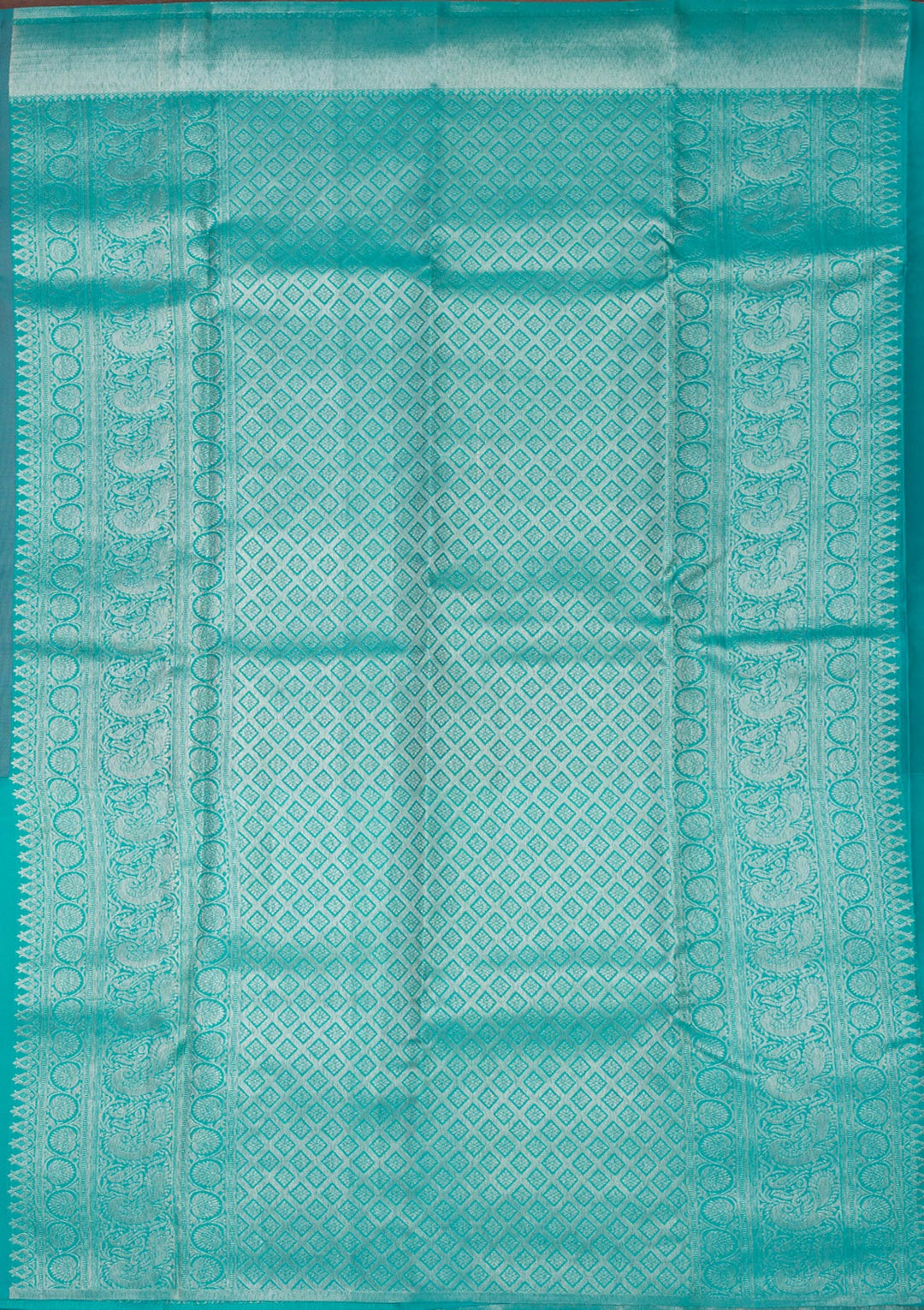 Sky Blue Zariwork Pure Silk Saree