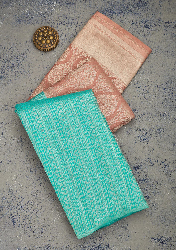 Sky Blue Zariwork Pure Silk Saree