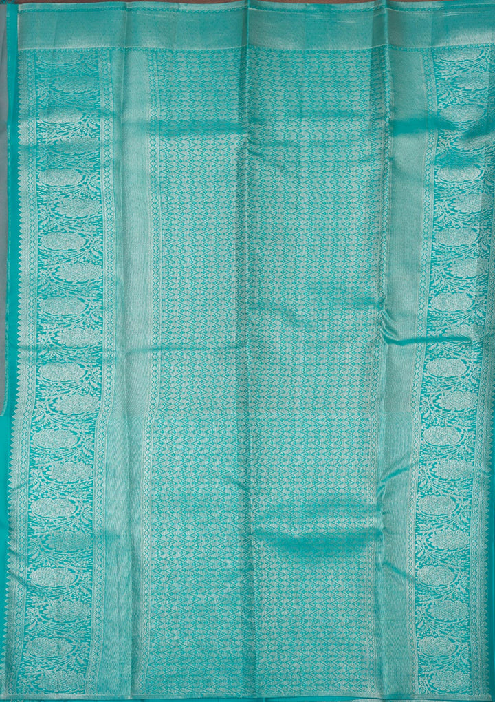 Sky Blue Zariwork Pure Silk Saree