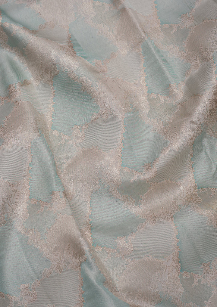 Sky Blue Zariwork Pure Silk Saree
