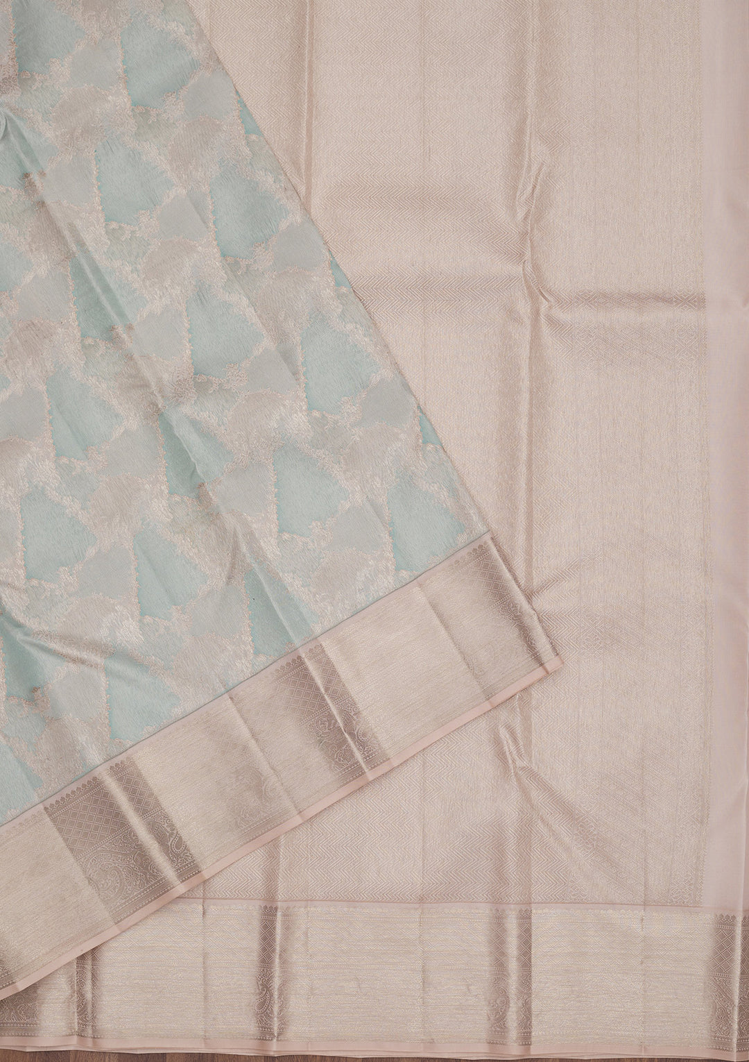 Sky Blue Zariwork Pure Silk Saree