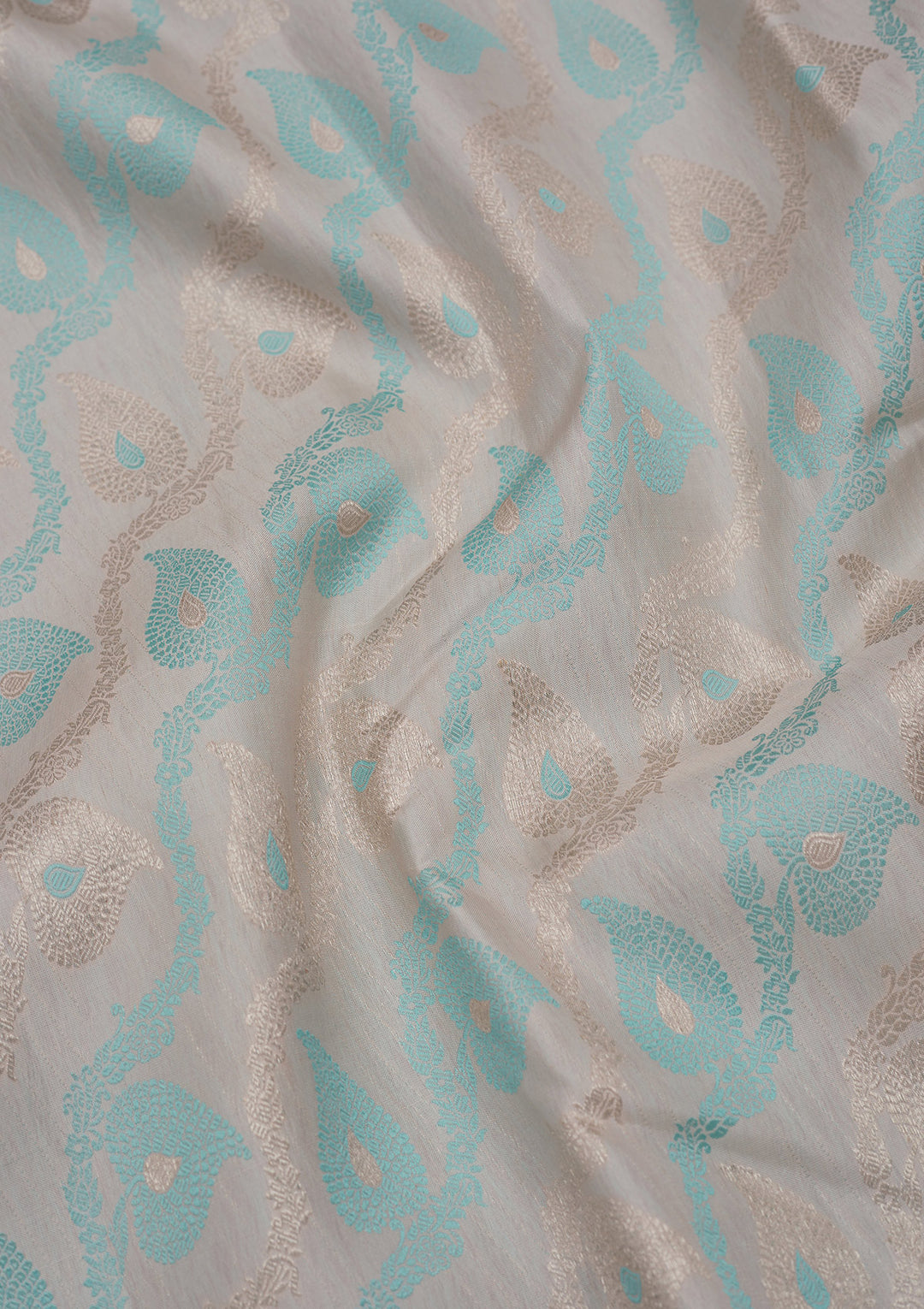 Sky Blue Zariwork Pure Silk Saree