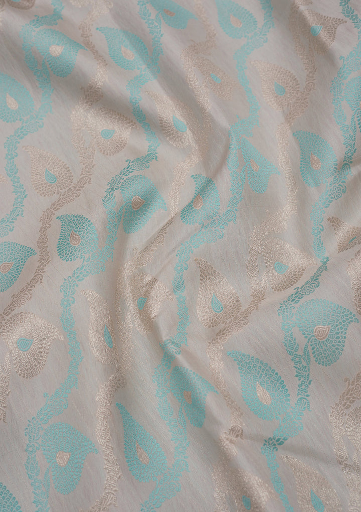 Sky Blue Zariwork Pure Silk Saree