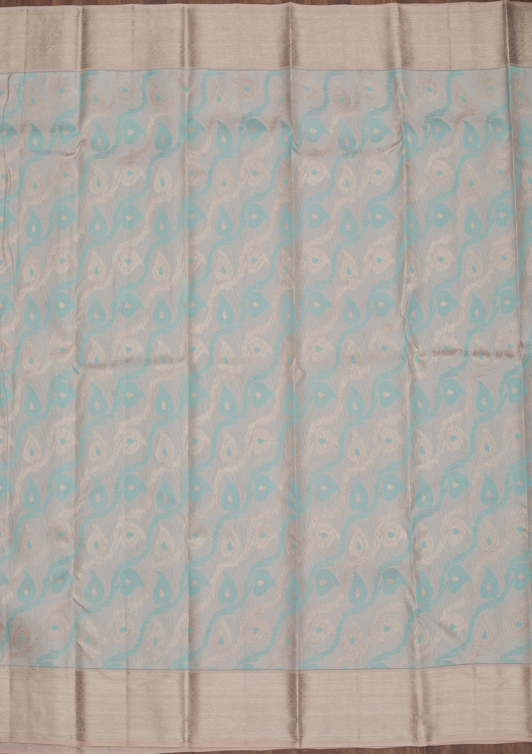 Sky Blue Zariwork Pure Silk Saree