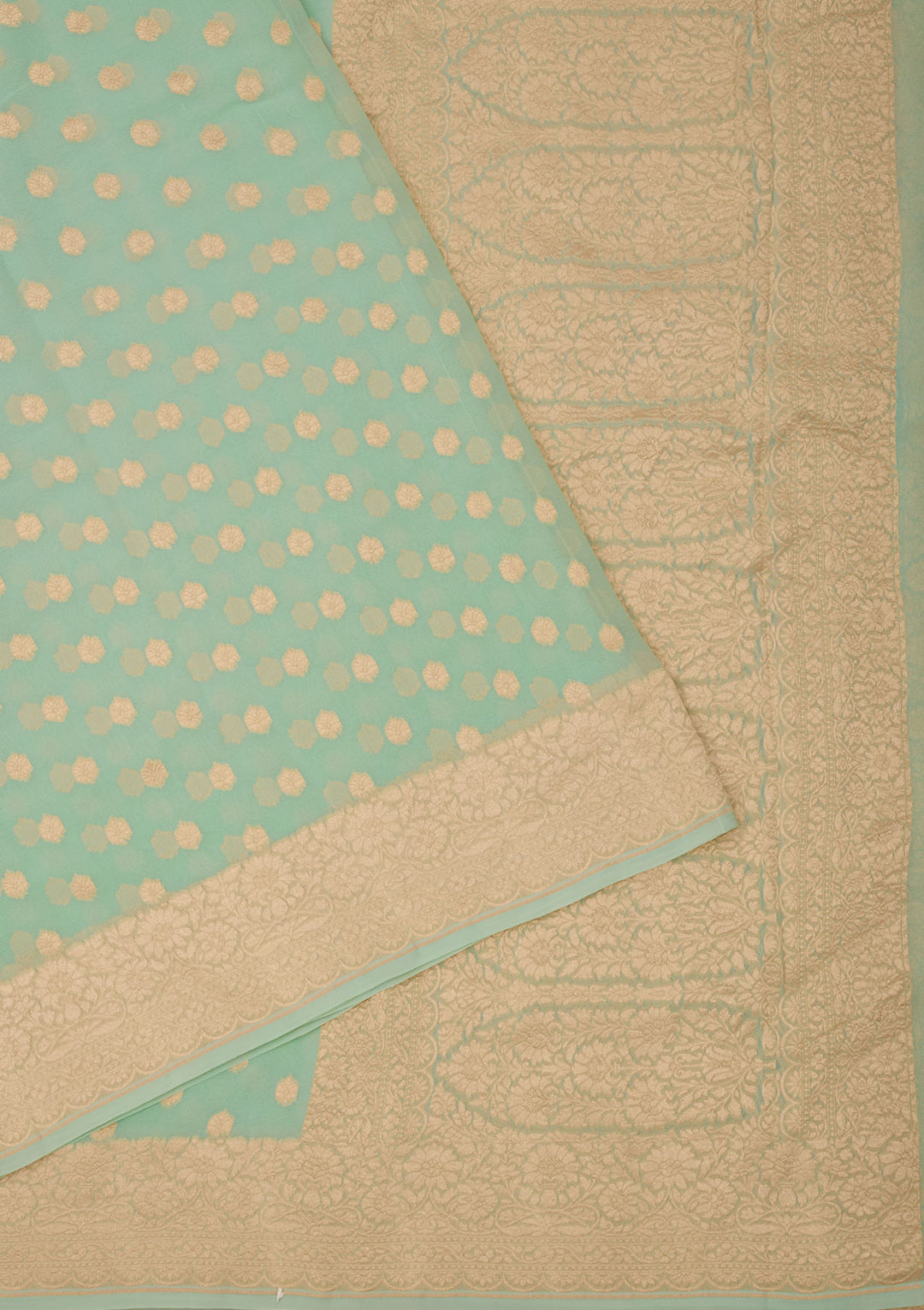 Sky Blue Zariwork Pure Silk Saree