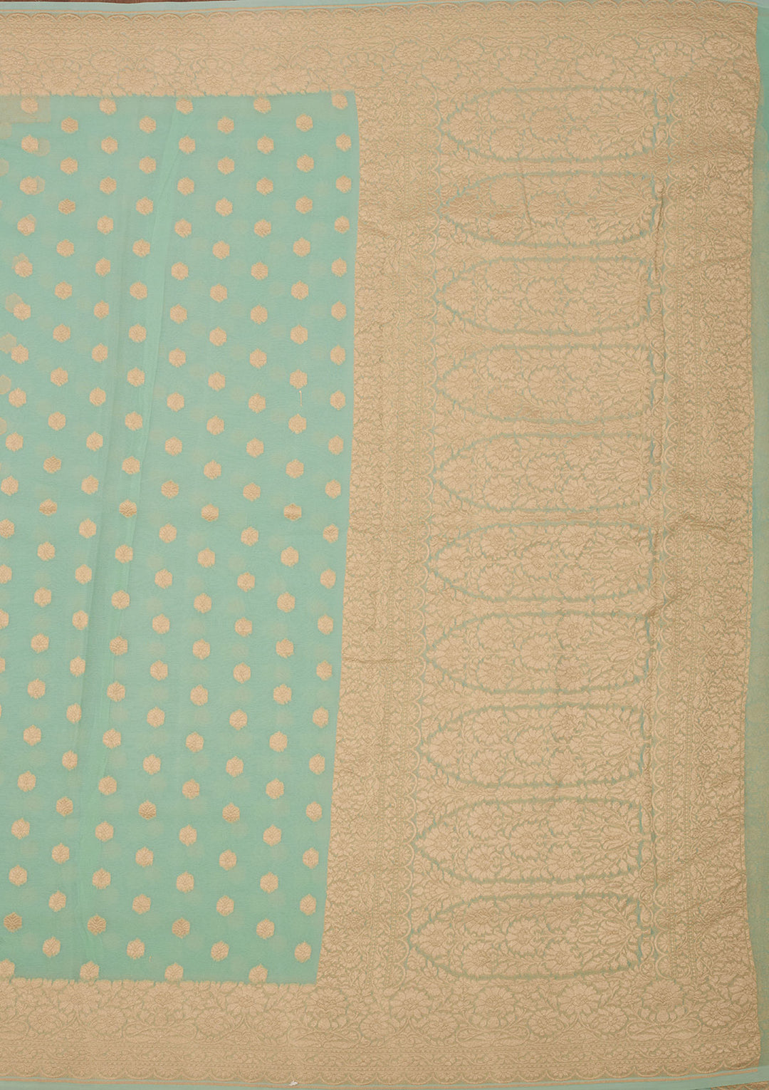 Sky Blue Zariwork Pure Silk Saree