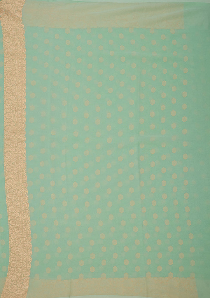 Sky Blue Zariwork Pure Silk Saree