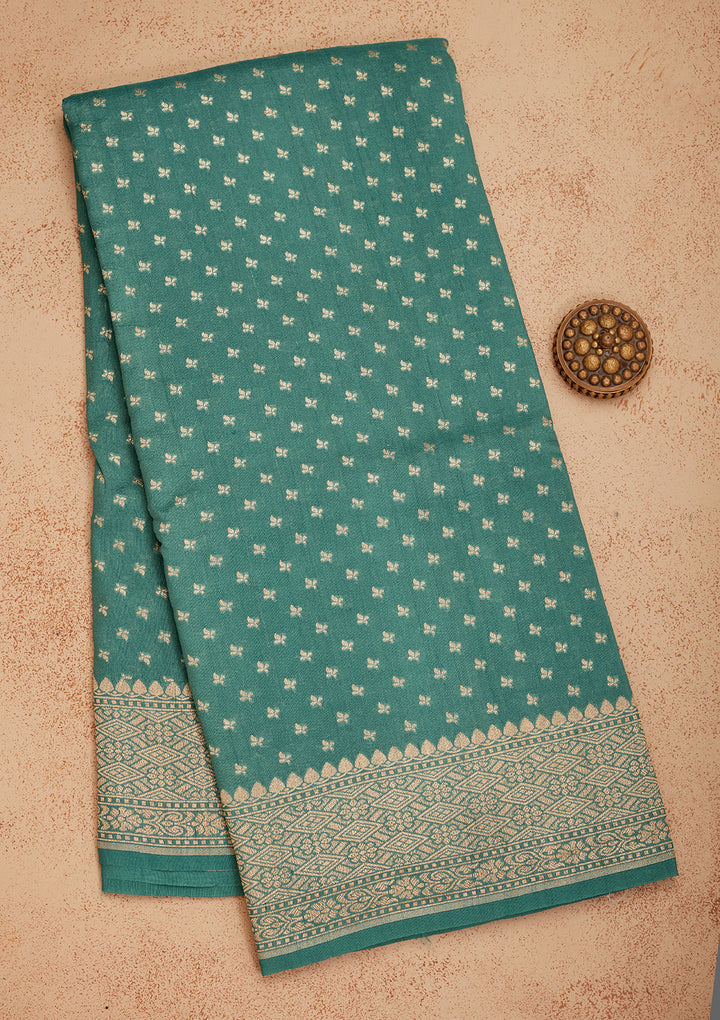 Sky Blue Zariwork Pure Silk Saree