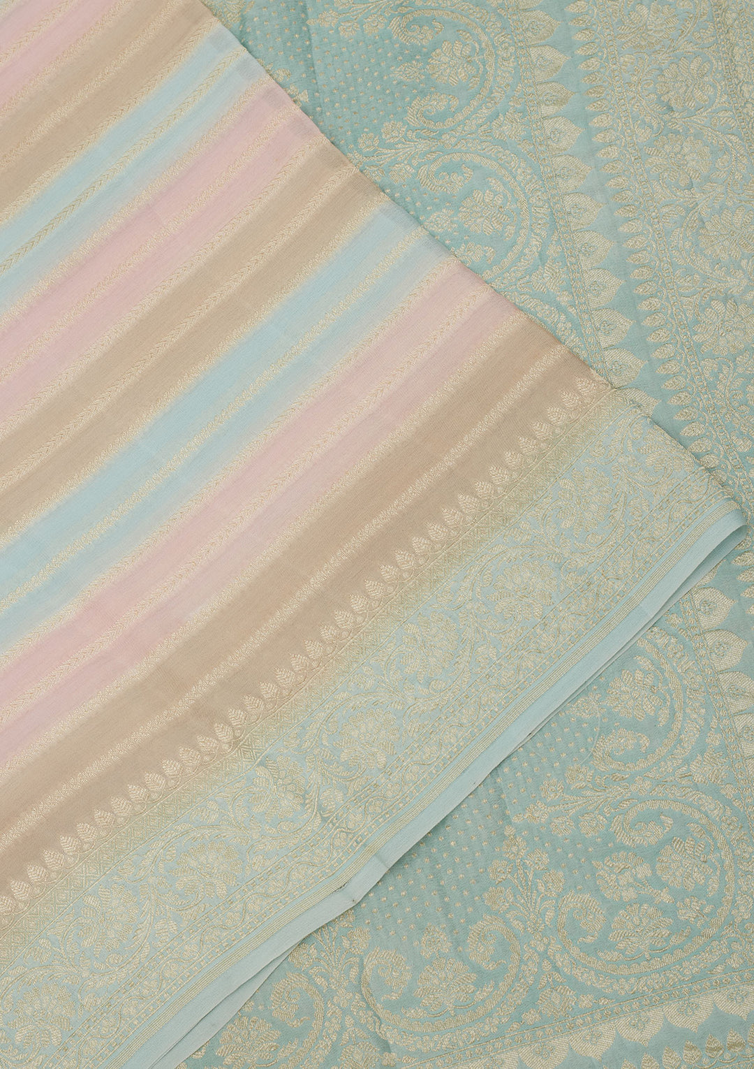 Sky Blue Zariwork Pure Silk Saree