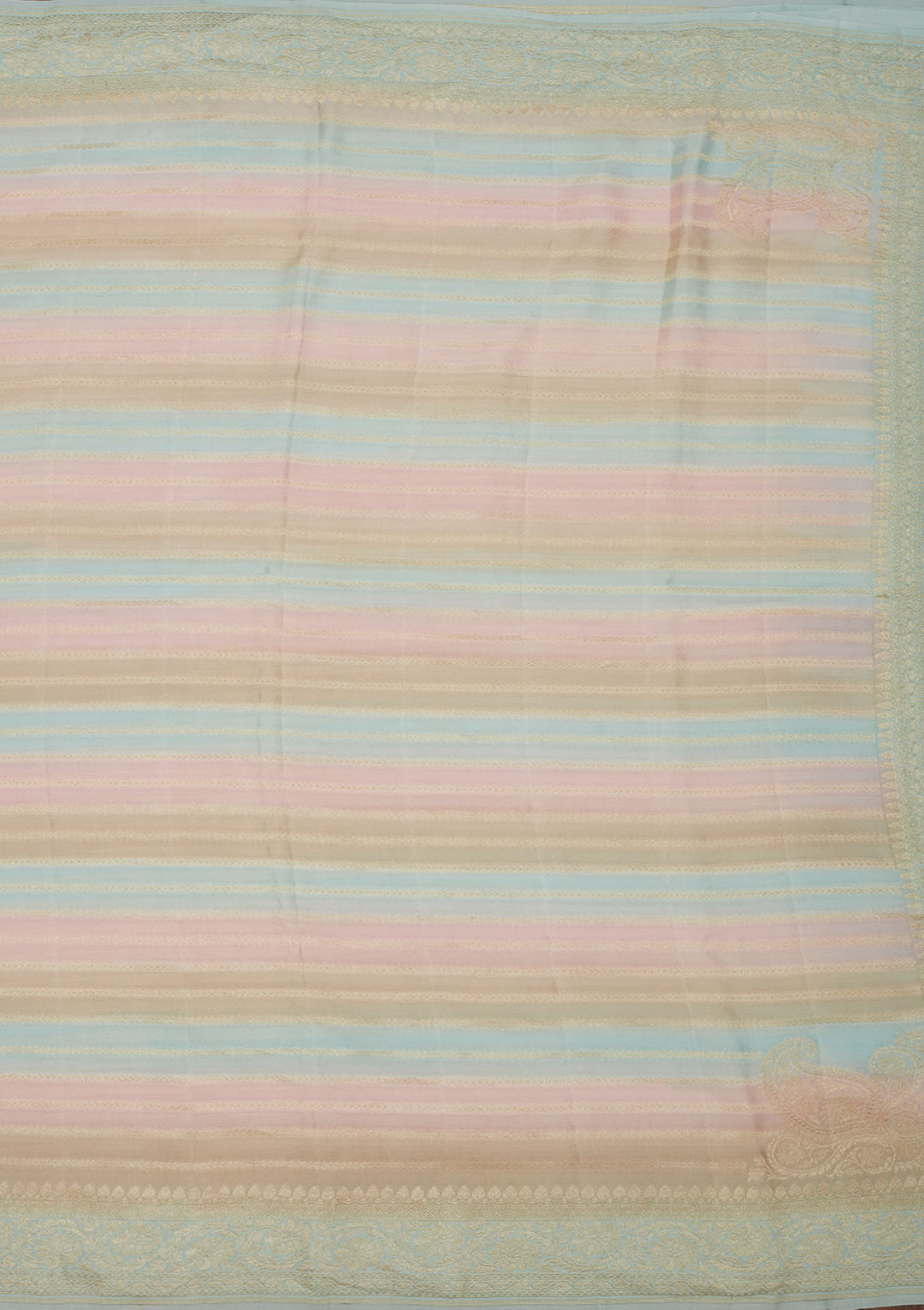 Sky Blue Zariwork Pure Silk Saree
