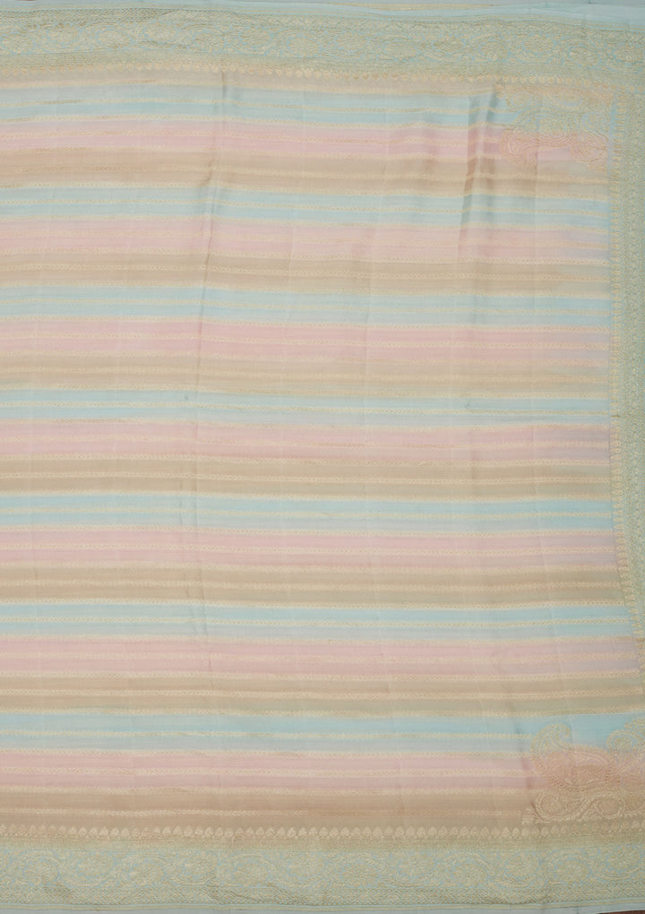Sky Blue Zariwork Pure Silk Saree