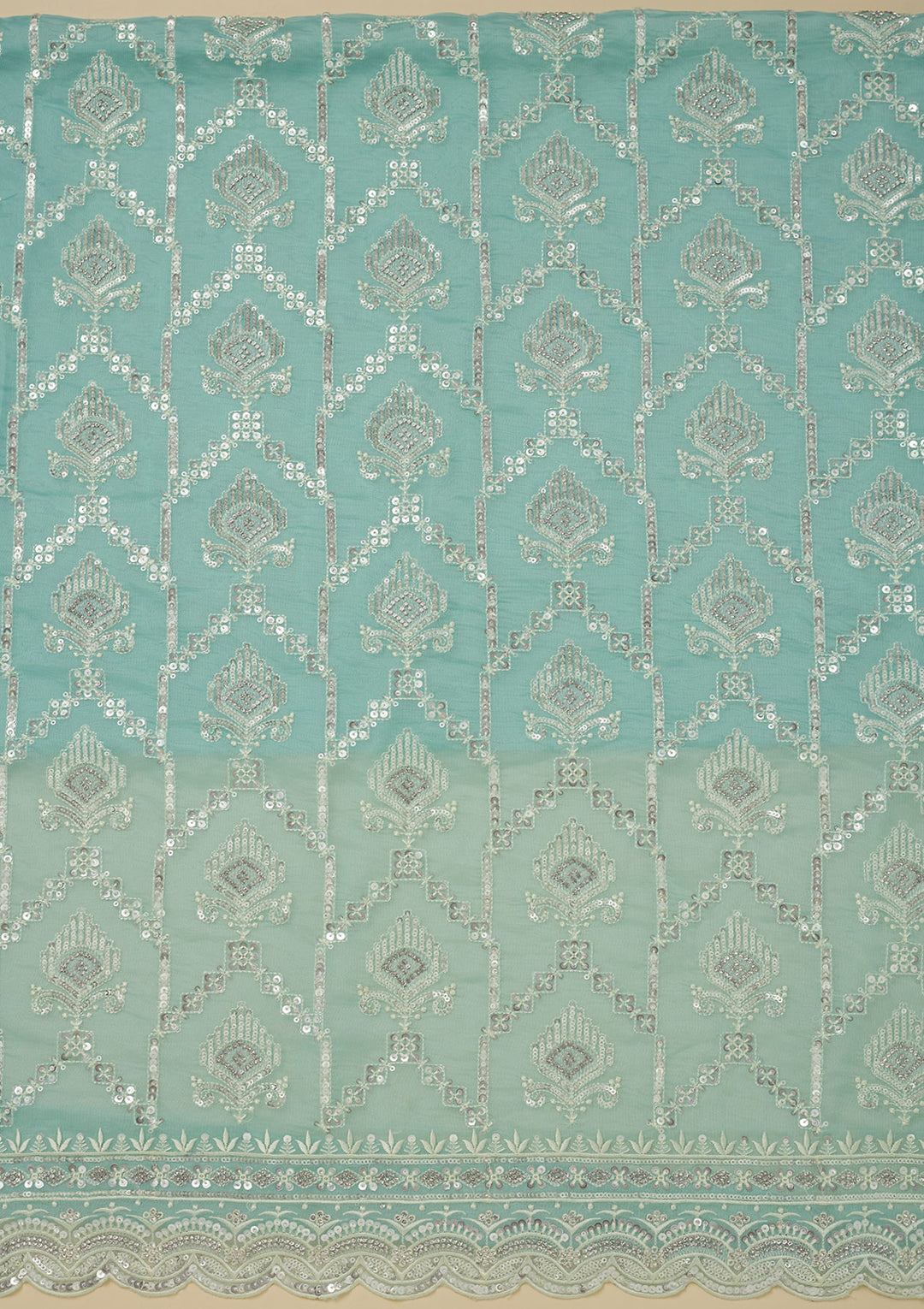 Sky Blue Zariwork Tissue Unstitched Salwar Suit