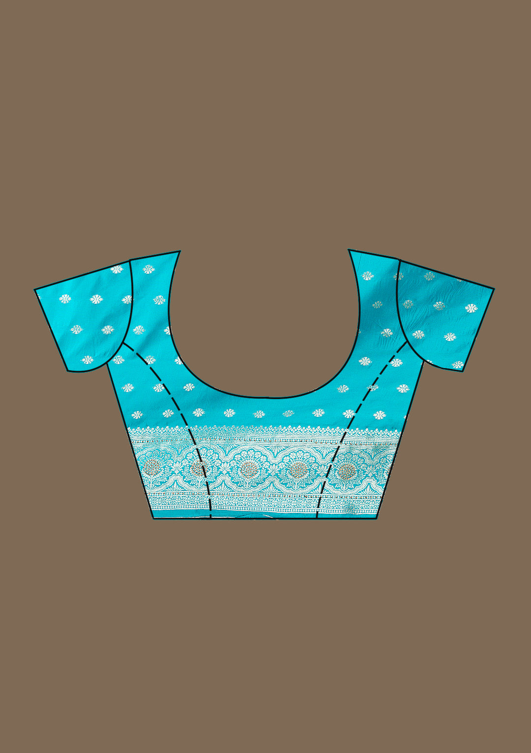 Turquoise Blue Stonework Art Silk Saree