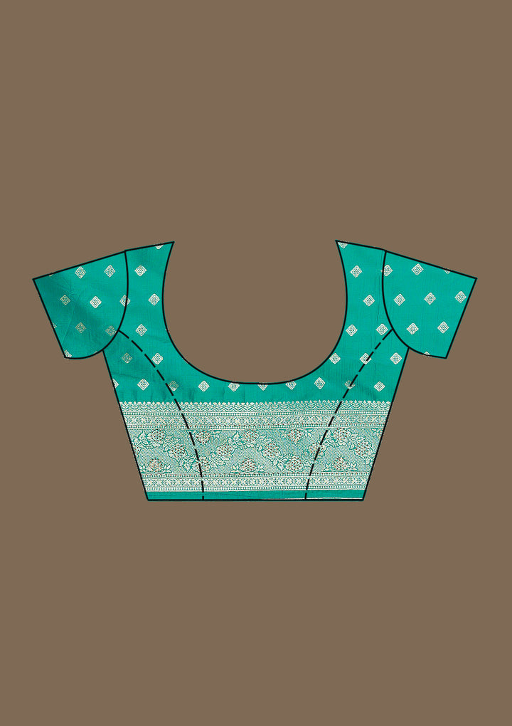 Turquoise Blue Stonework Art Silk Saree