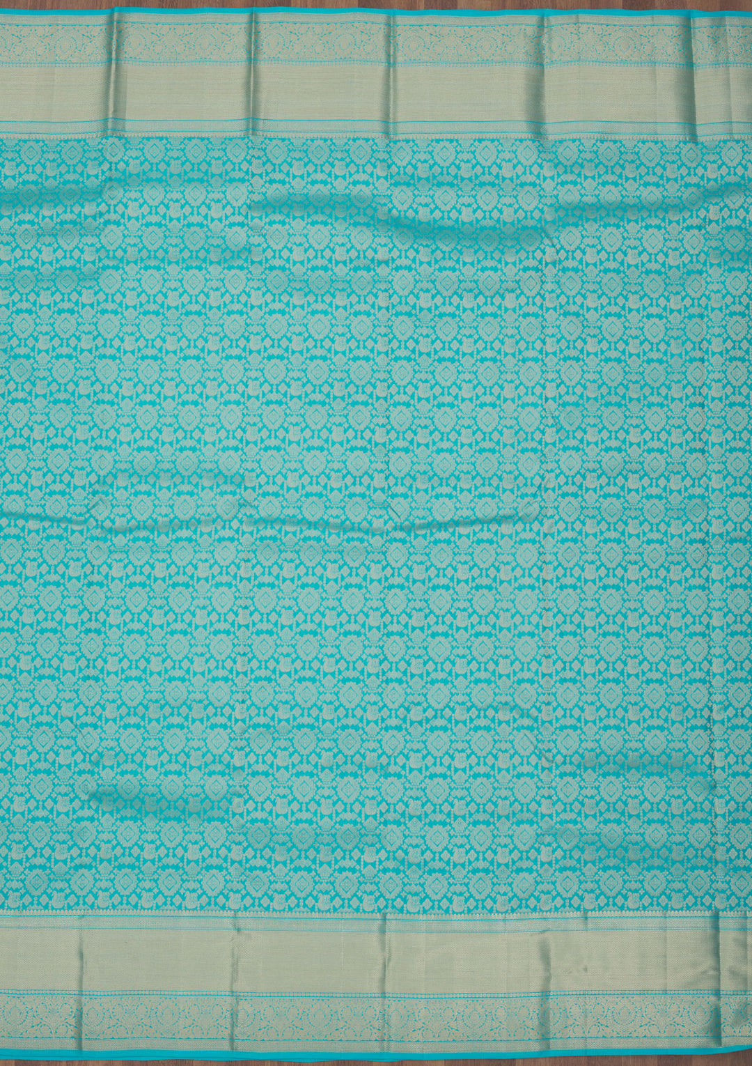 Turquoise Blue Zariwork Pure Silk Saree