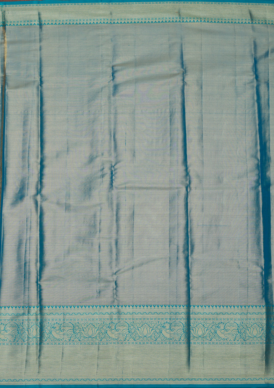 Turquoise Blue Zariwork Pure Silk Saree