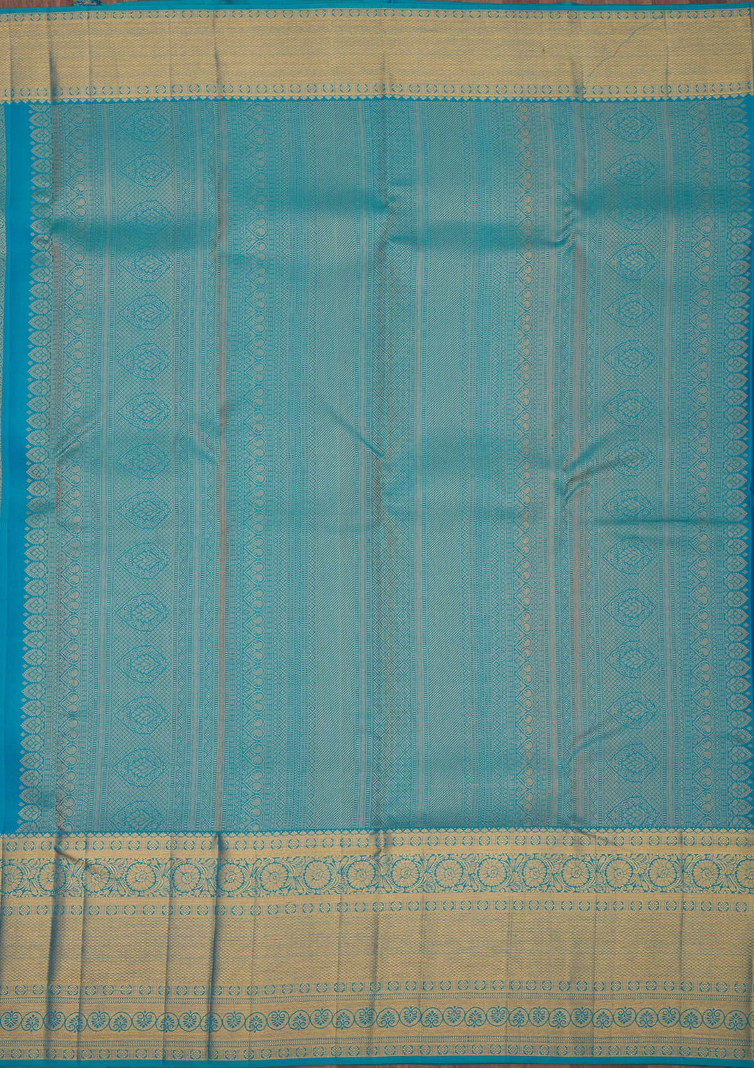 Turquoise Blue Zariwork Pure Silk Saree