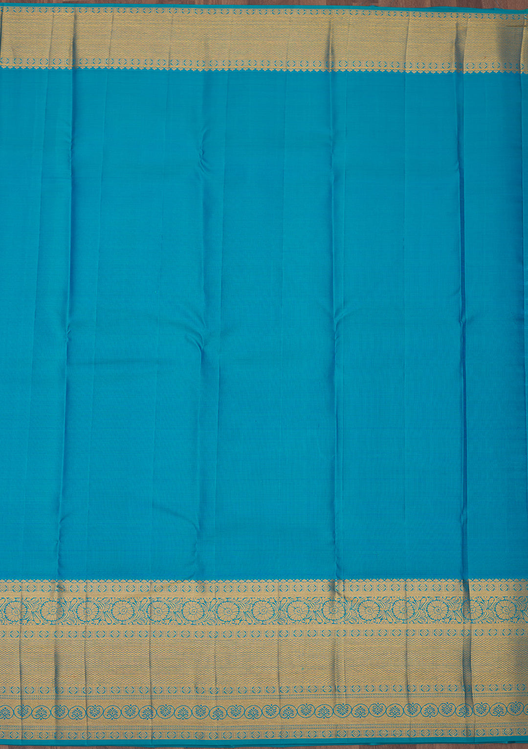 Turquoise Blue Zariwork Pure Silk Saree
