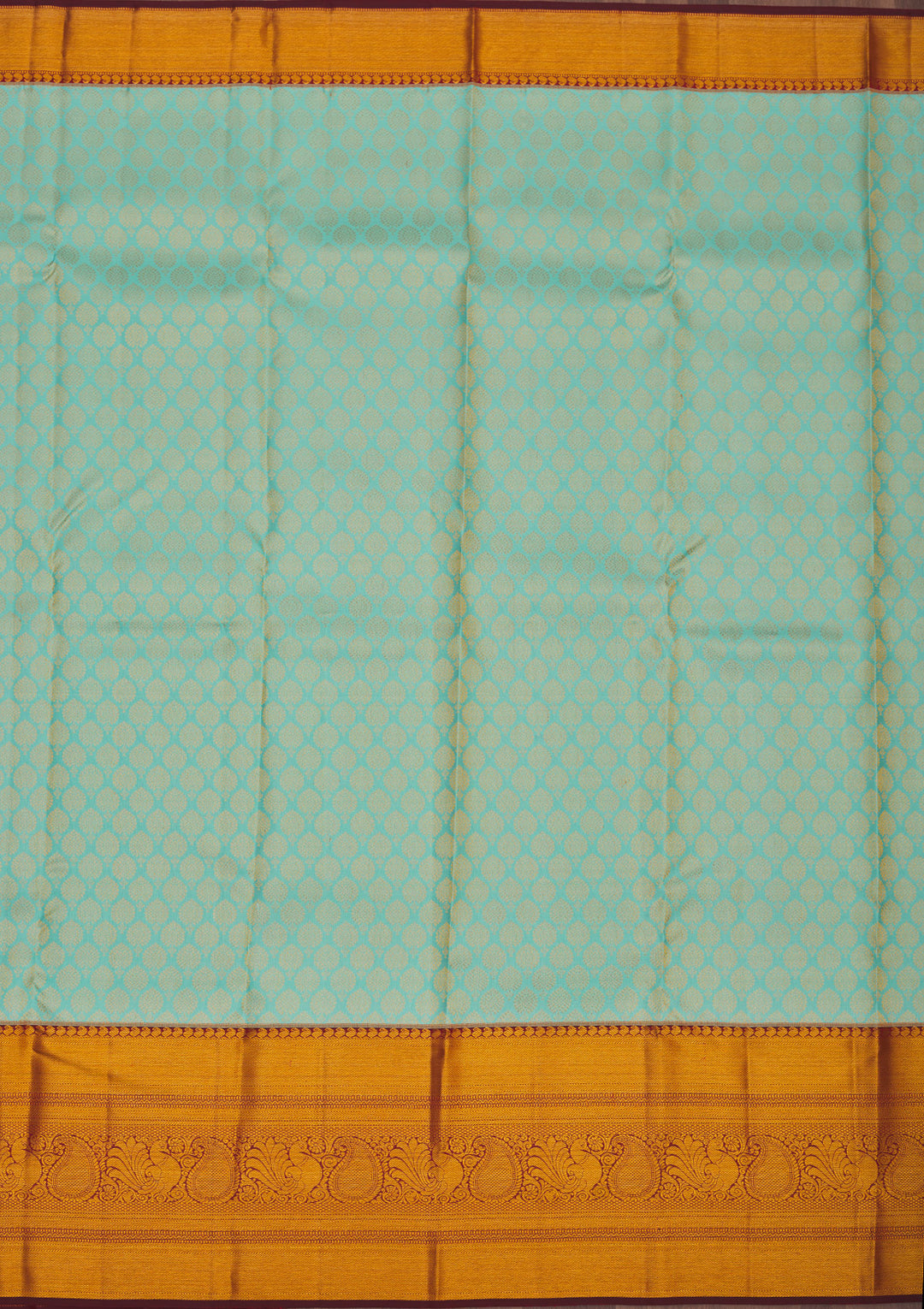 Turquoise Blue Zariwork Pure Silk Saree