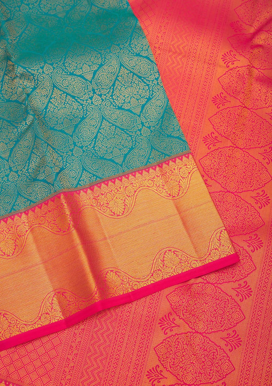 Turquoise Blue Zariwork Pure Silk Saree