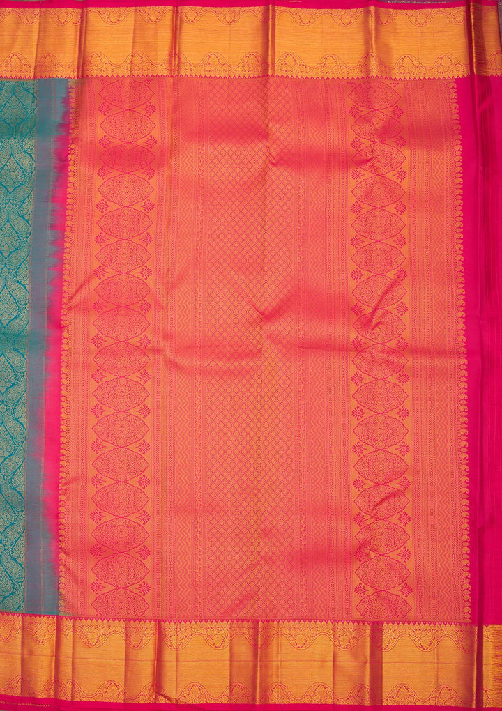 Turquoise Blue Zariwork Pure Silk Saree