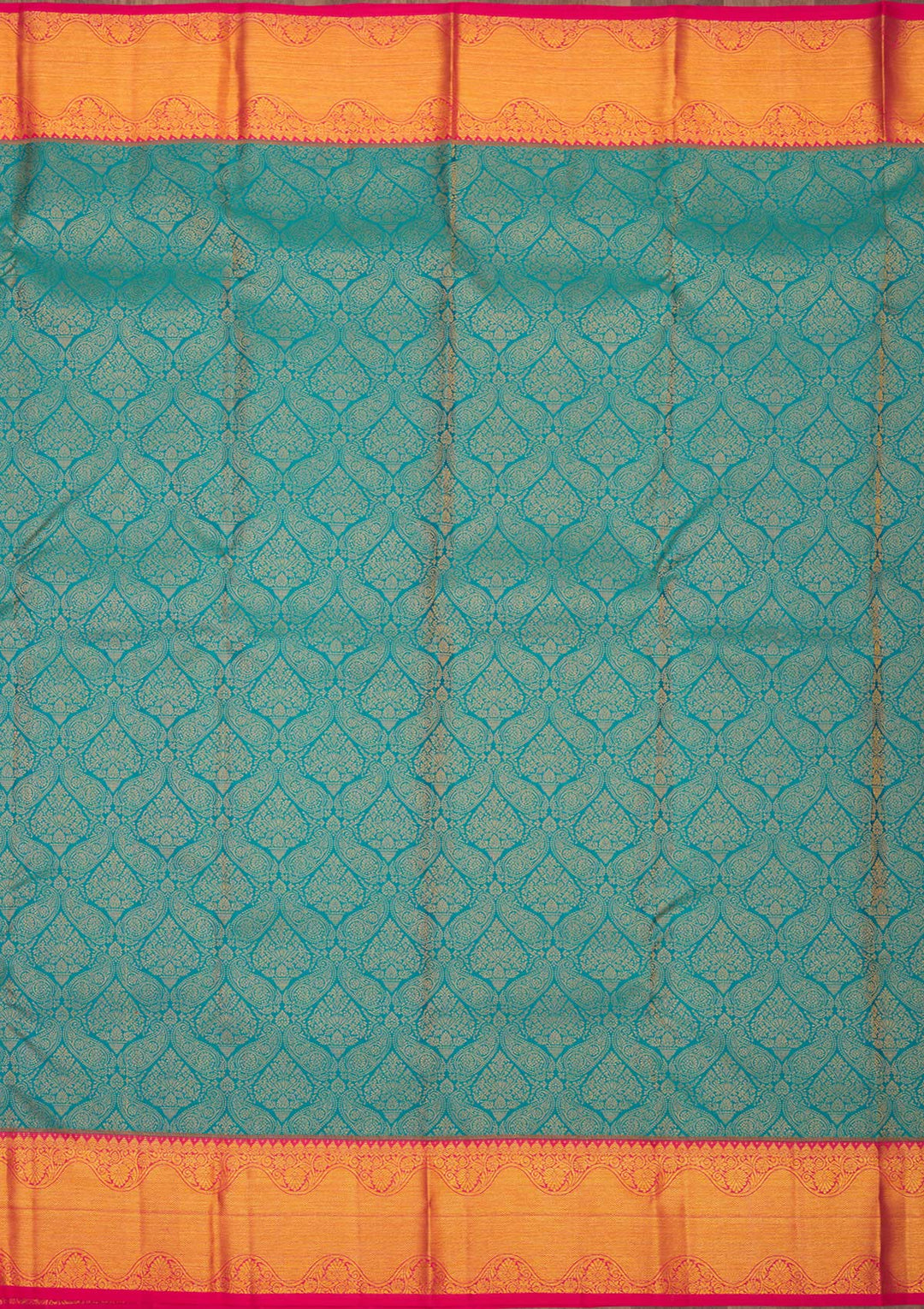 Turquoise Blue Zariwork Pure Silk Saree