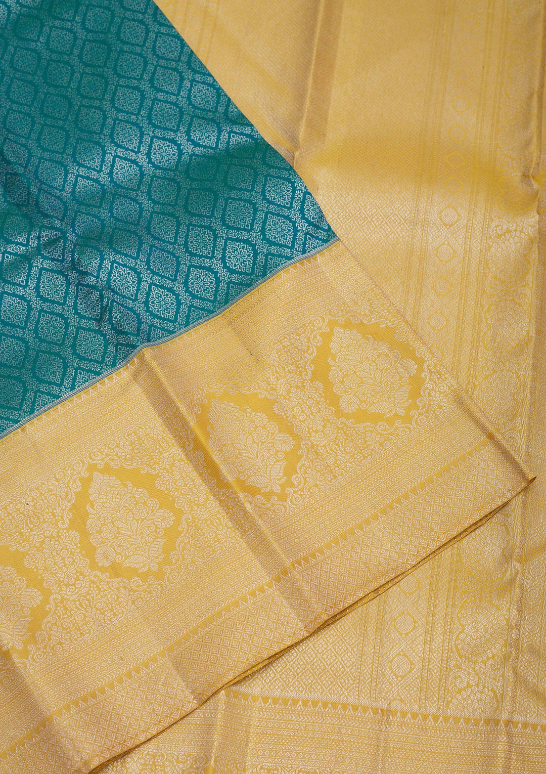 Turquoise Blue Zariwork Pure Silk Saree