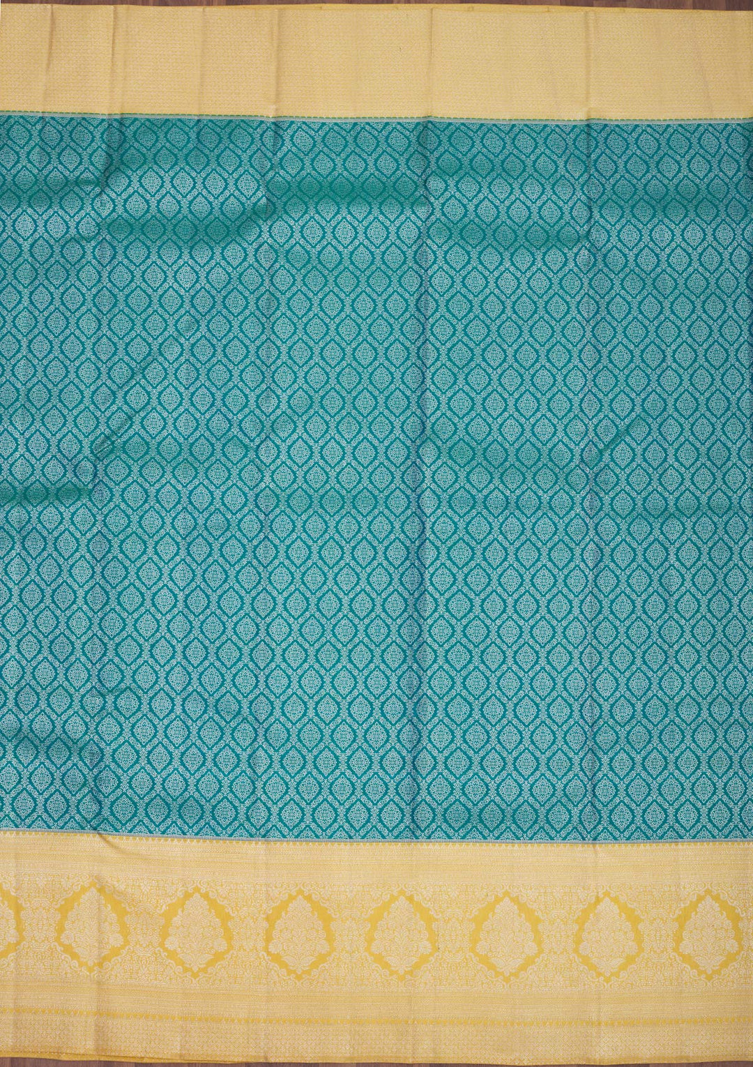 Turquoise Blue Zariwork Pure Silk Saree