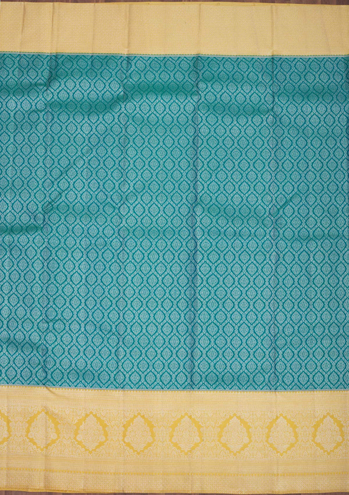 Turquoise Blue Zariwork Pure Silk Saree