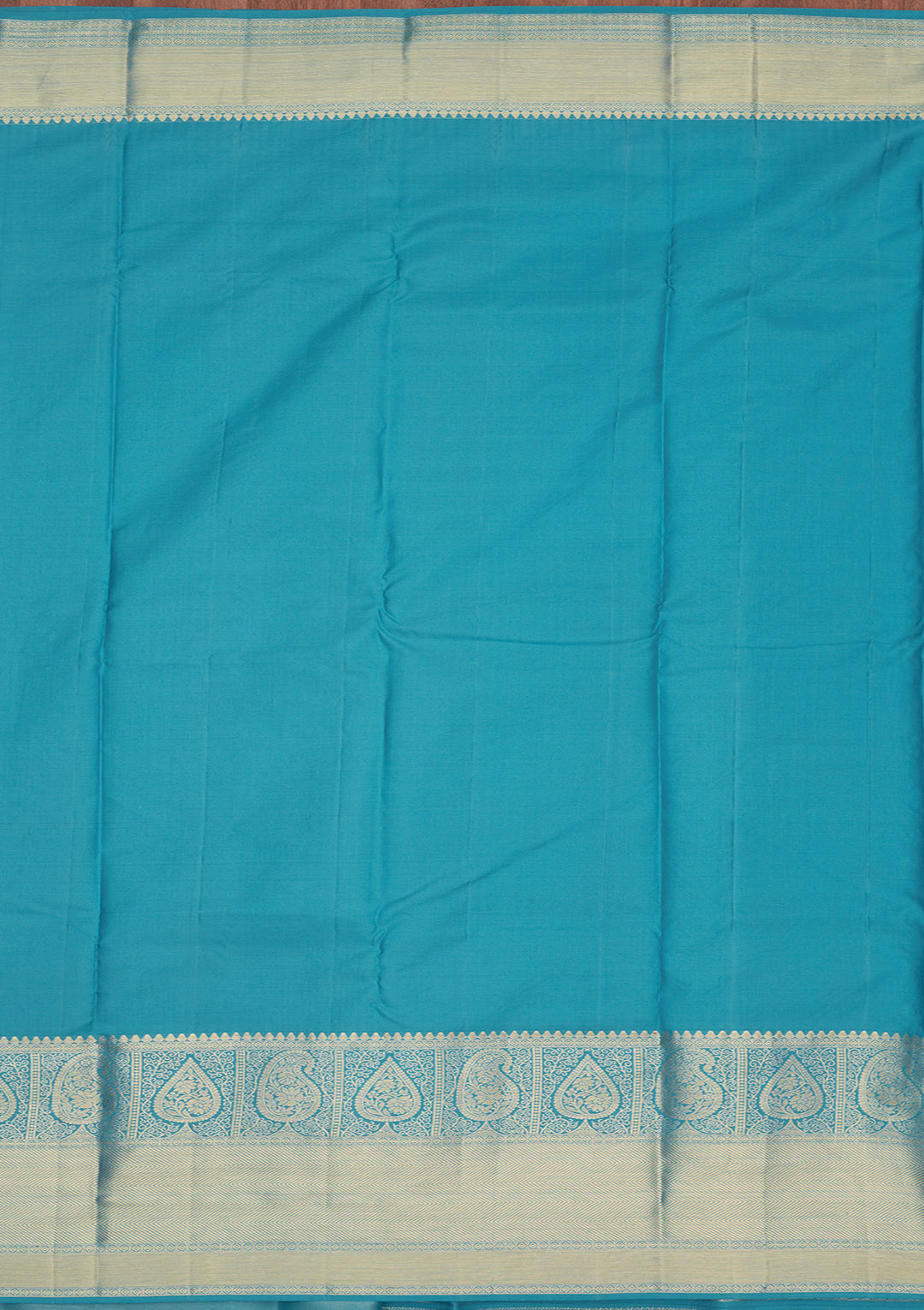Turquoise Blue Zariwork Pure Silk Saree