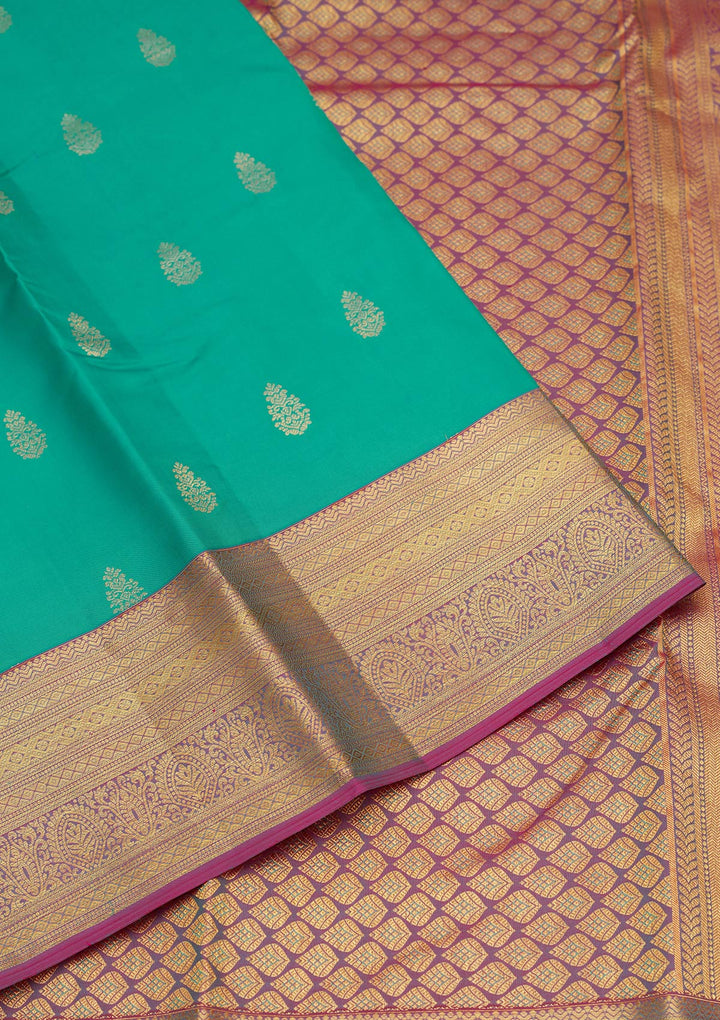 Turquoise Blue Zariwork Pure Silk Saree