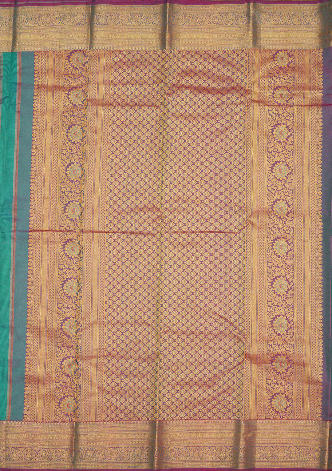 Turquoise Blue Zariwork Pure Silk Saree