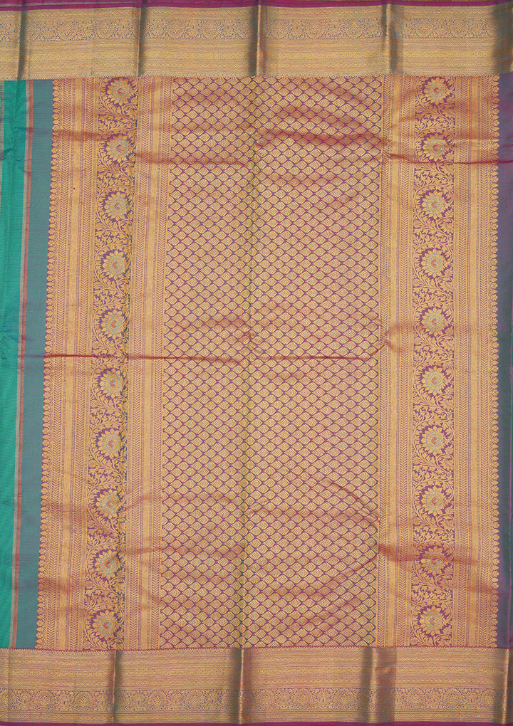 Turquoise Blue Zariwork Pure Silk Saree