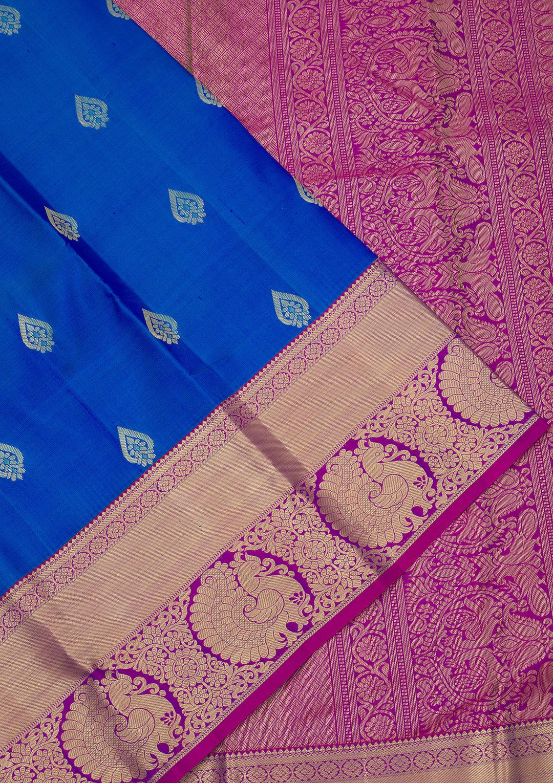 Turquoise Blue Zariwork Pure Silk Saree