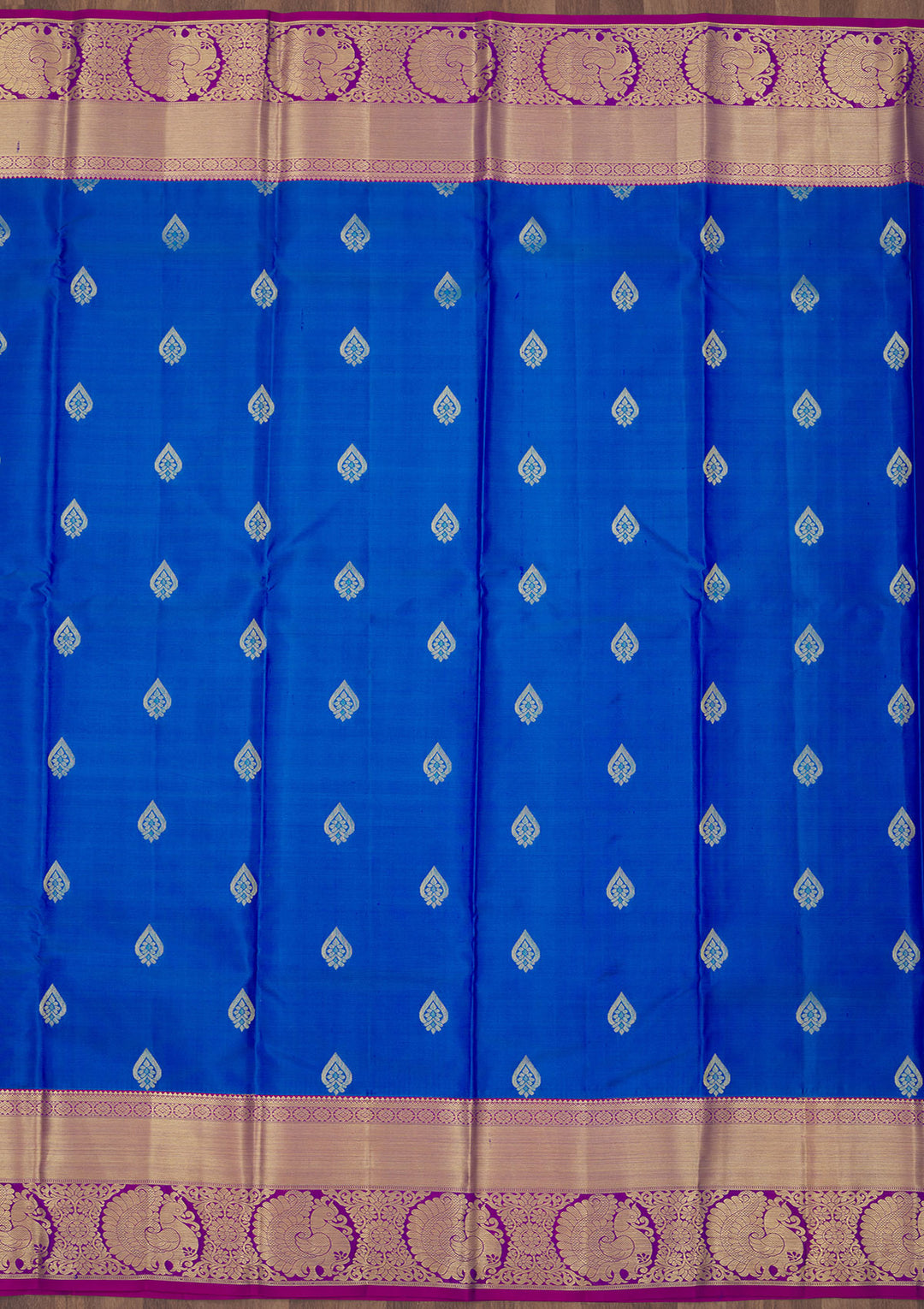Turquoise Blue Zariwork Pure Silk Saree