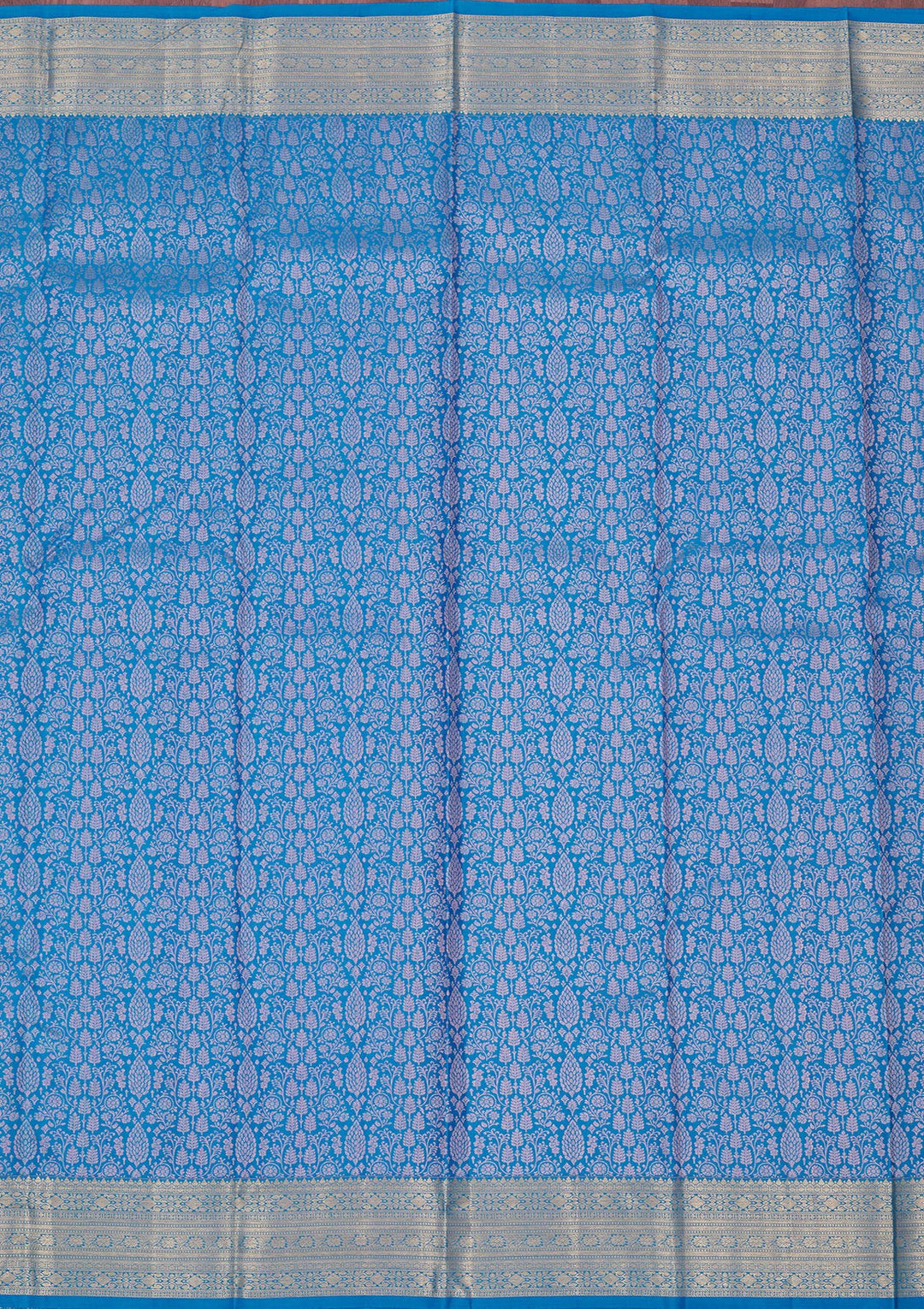 Turquoise Blue Zariwork Pure Silk Saree