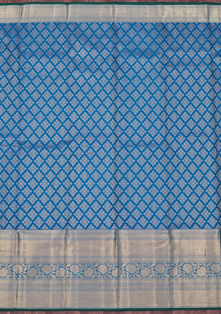 Turquoise Blue Zariwork Pure Silk Saree
