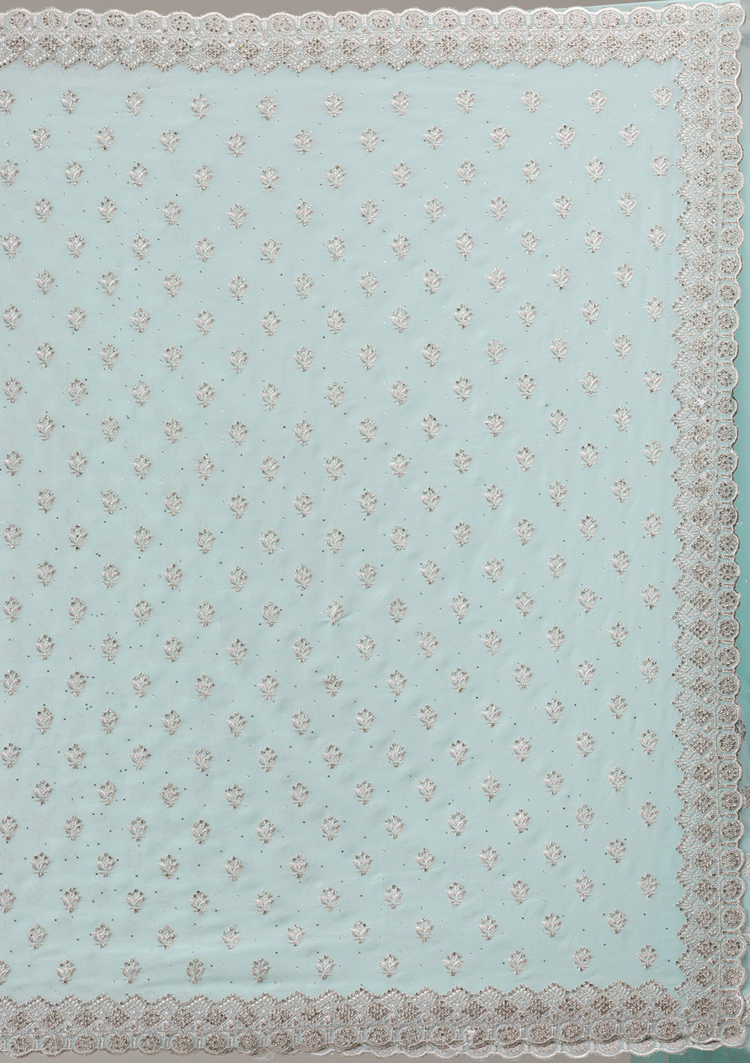 Sky Blue Stonework Georgette Saree