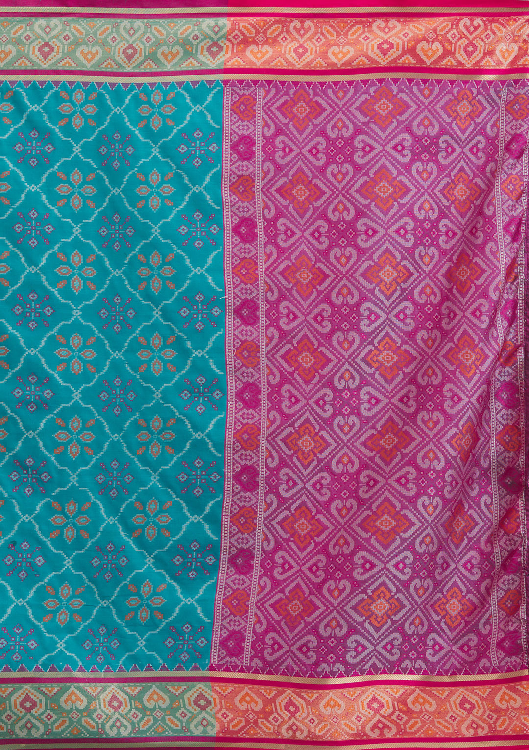 Turquoise Blue Threadwork Art Silk Saree