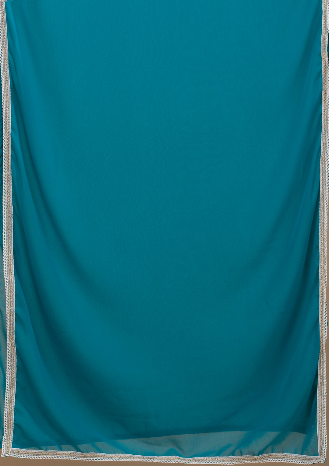 Turquoise Blue Threadwork Georgette Readymade Salwar Suit-Koskii