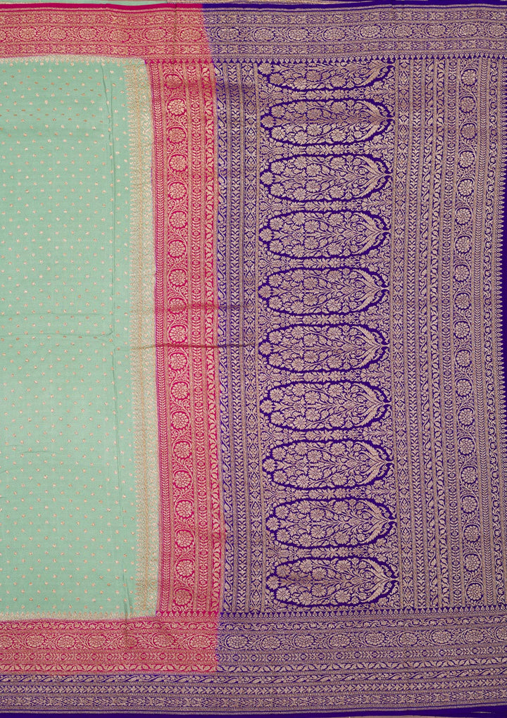 Turquoise Blue Zariwork Art Silk Saree