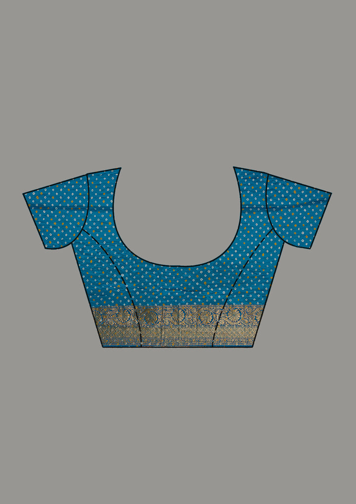 Turquoise Blue Zariwork Georgette Saree