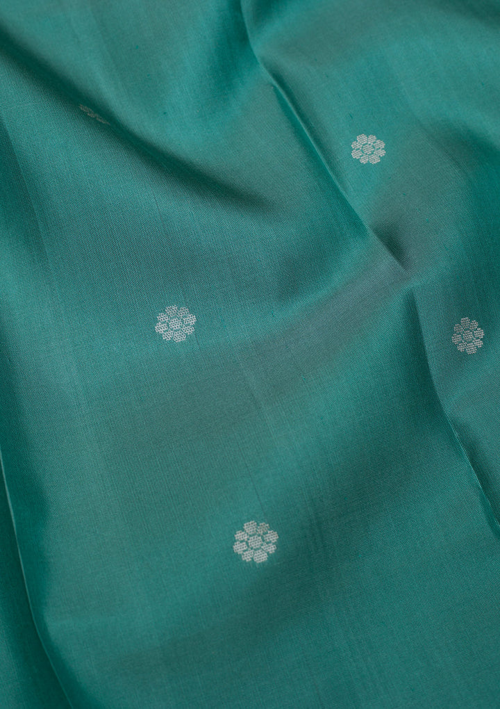 Turquoise Blue Zariwork Banarasi Pure Silk Saree