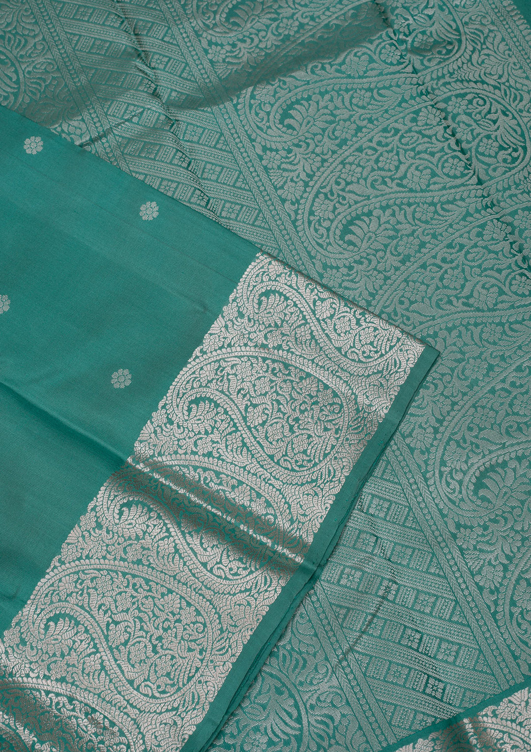 Turquoise Blue Zariwork Banarasi Pure Silk Saree