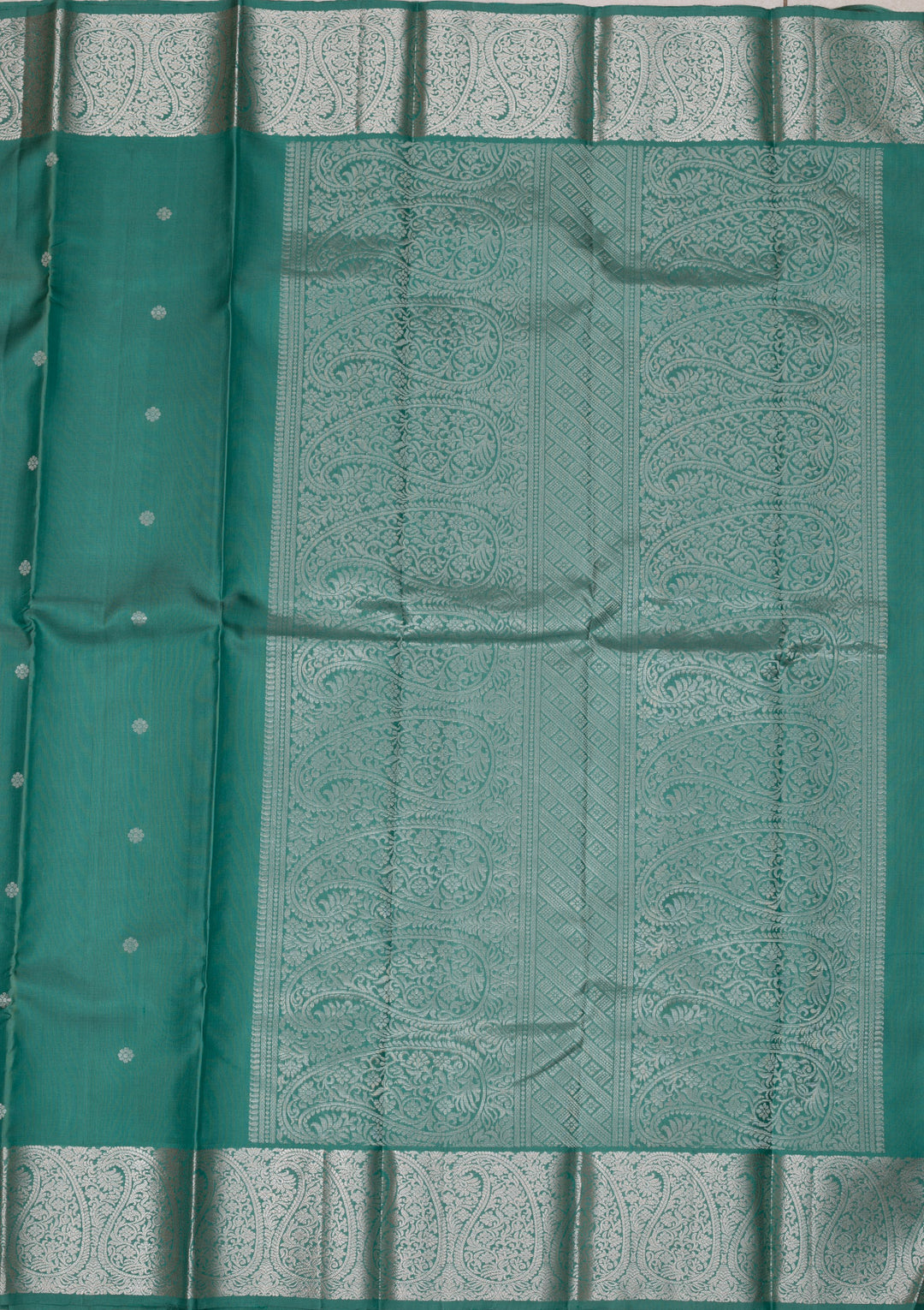 Turquoise Blue Zariwork Banarasi Pure Silk Saree