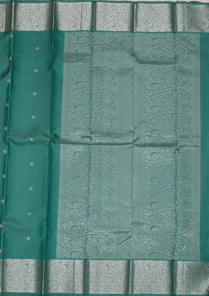 Turquoise Blue Zariwork Banarasi Pure Silk Saree