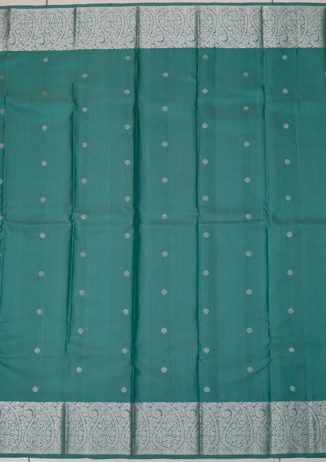 Turquoise Blue Zariwork Banarasi Pure Silk Saree